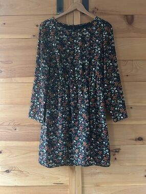 J. Crew Mercantile Black Floral Dress Size 8
